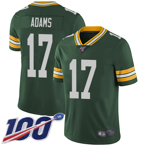 Men's Green Bay Packers #17 Davante Adams 2019 Green 100th Season Vapor Untouchable Limited Stitched NFL Jersey